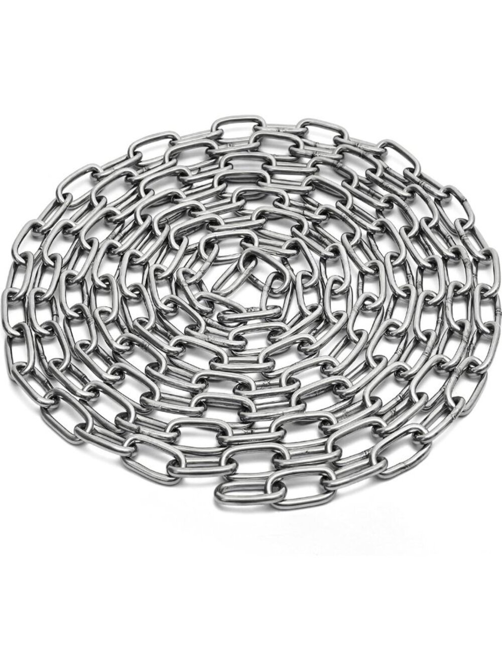 Durable 1/4" Stainless Steel Jack Chain - 50ft Light Duty Metal Link for Hanging